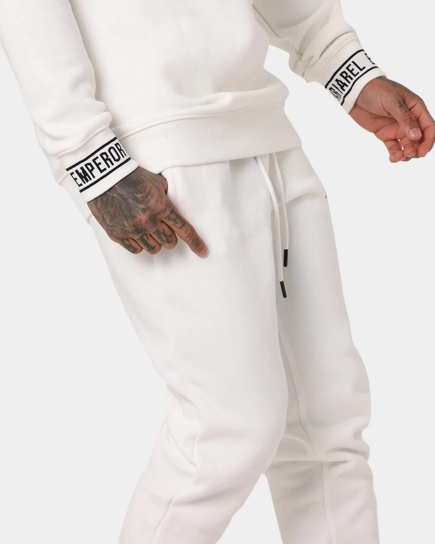 Emperor Apparel Faded Sweat Pants White