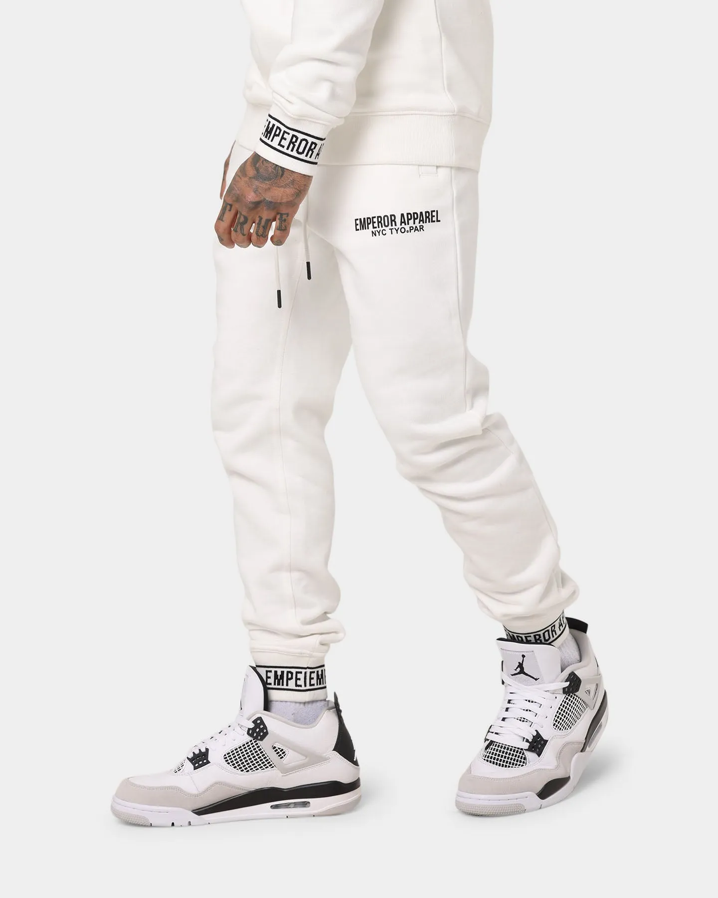 Emperor Apparel Faded Sweat Pants White