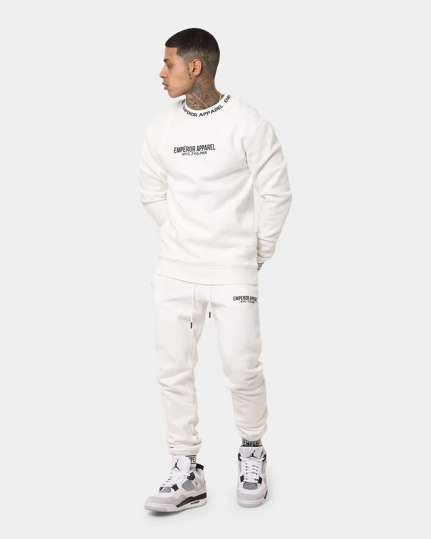 Emperor Apparel Faded Sweat Pants White