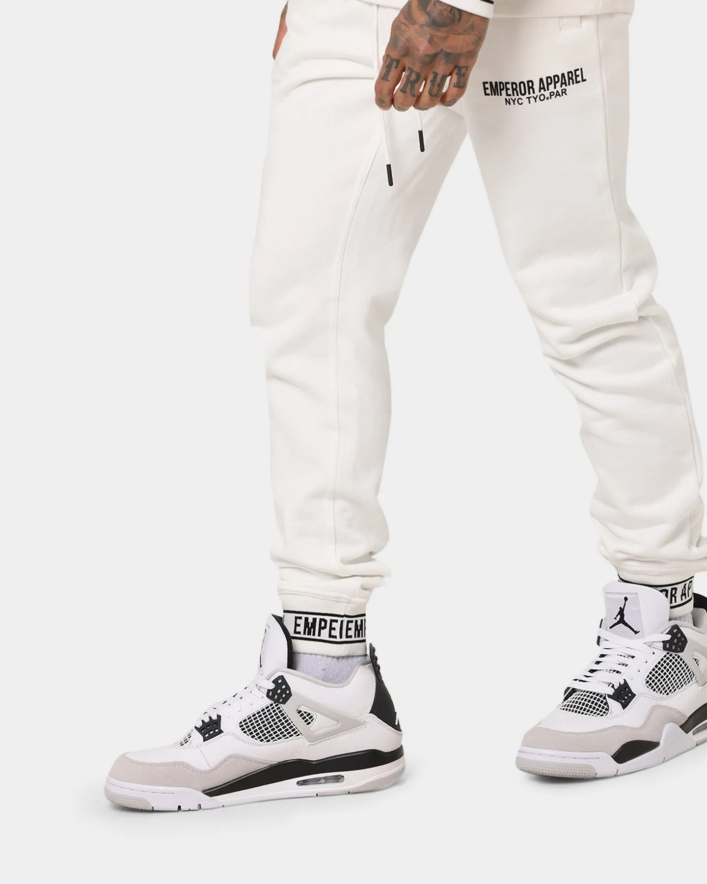 Emperor Apparel Faded Sweat Pants White