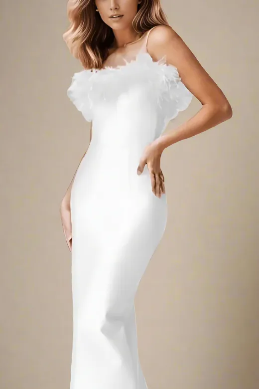 Erin Bandage Maxi Dress - Pearl White