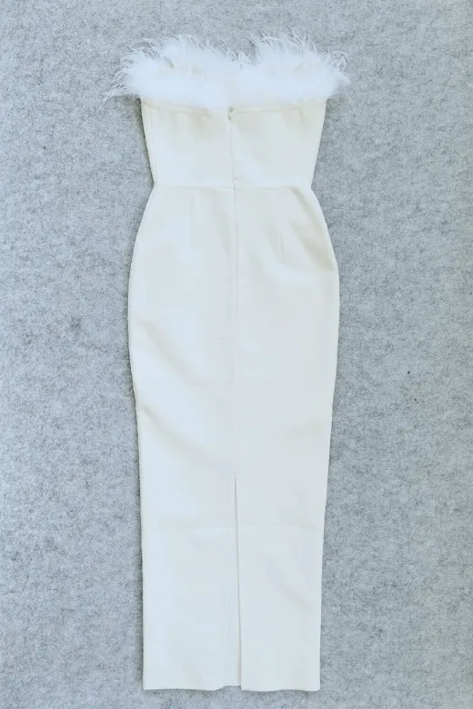 Erin Bandage Maxi Dress - Pearl White