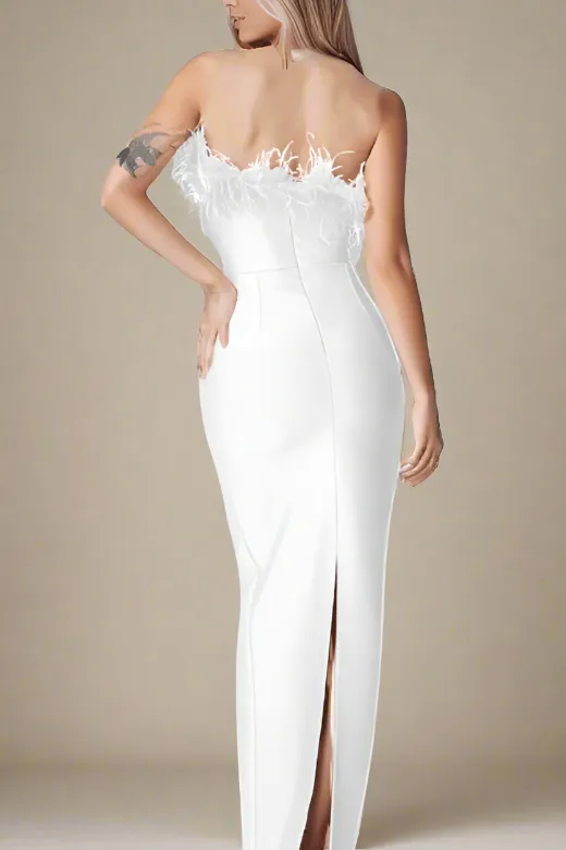 Erin Bandage Maxi Dress - Pearl White