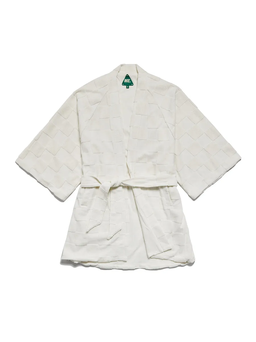 Estelle Terrycloth Check Robe - Butter