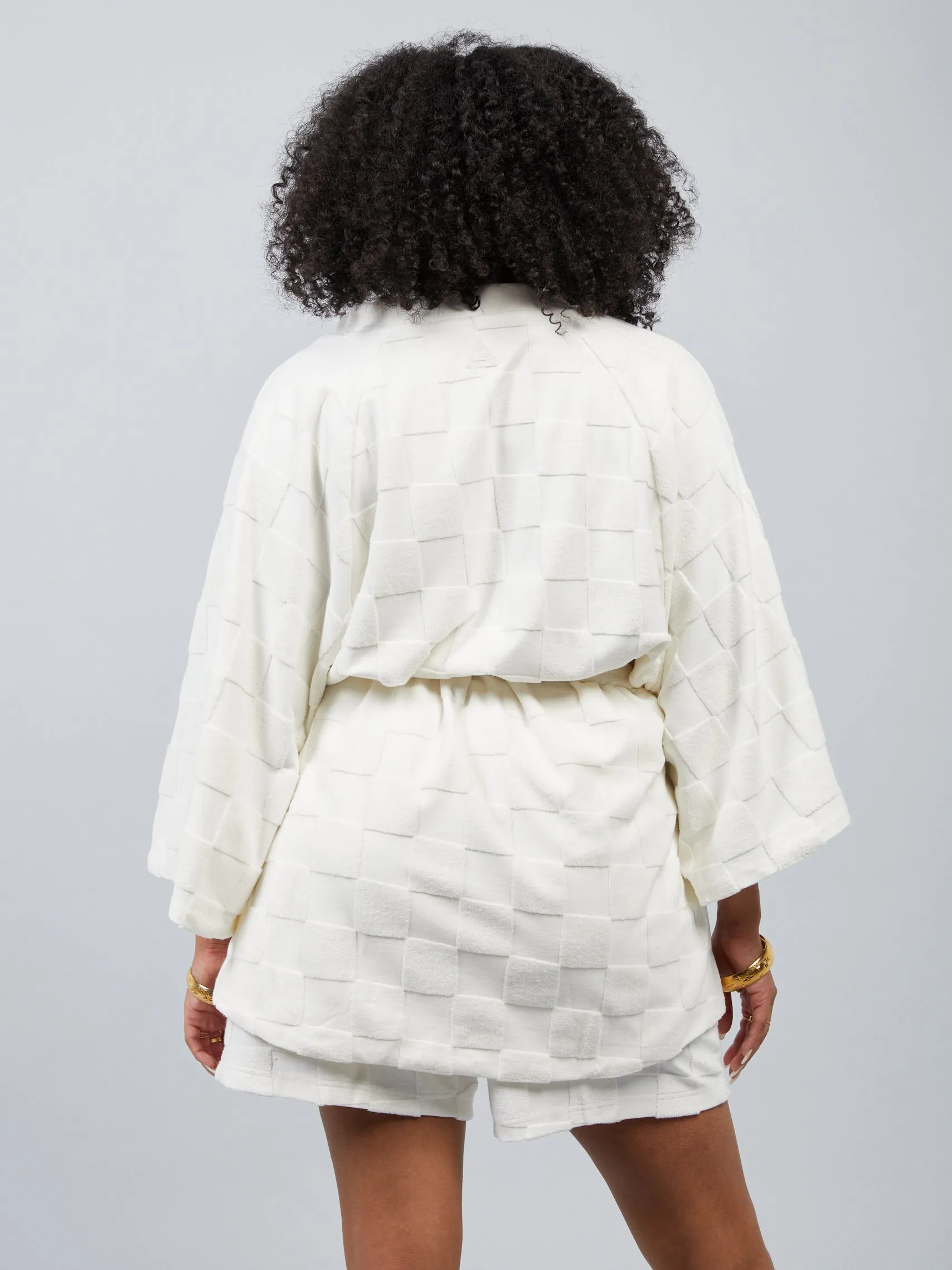 Estelle Terrycloth Check Robe - Butter