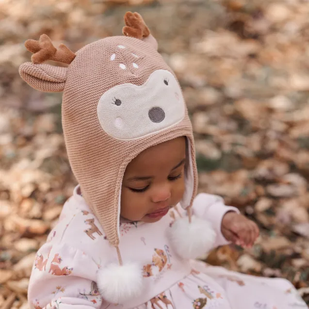 Fawn Aviator Knit Baby Hat