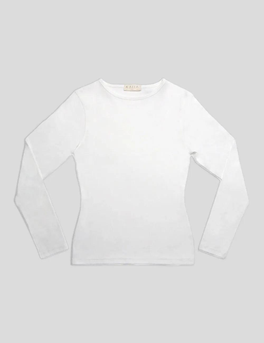 FITTED LONG SLEEVE T-SHIRT WHITE