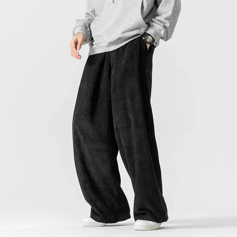 FUJI WIDE-LEG CORDUROY SWEATPANTS