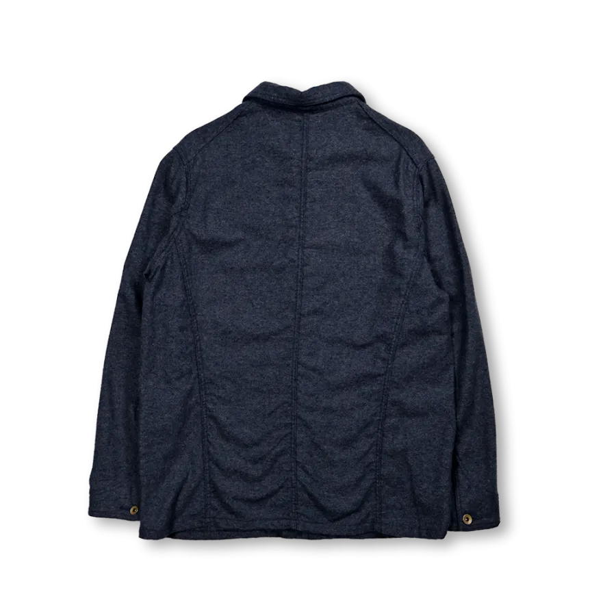 Fullcount 2015-10 Wool Cashmere Herringbone Chore Jacket - Navy