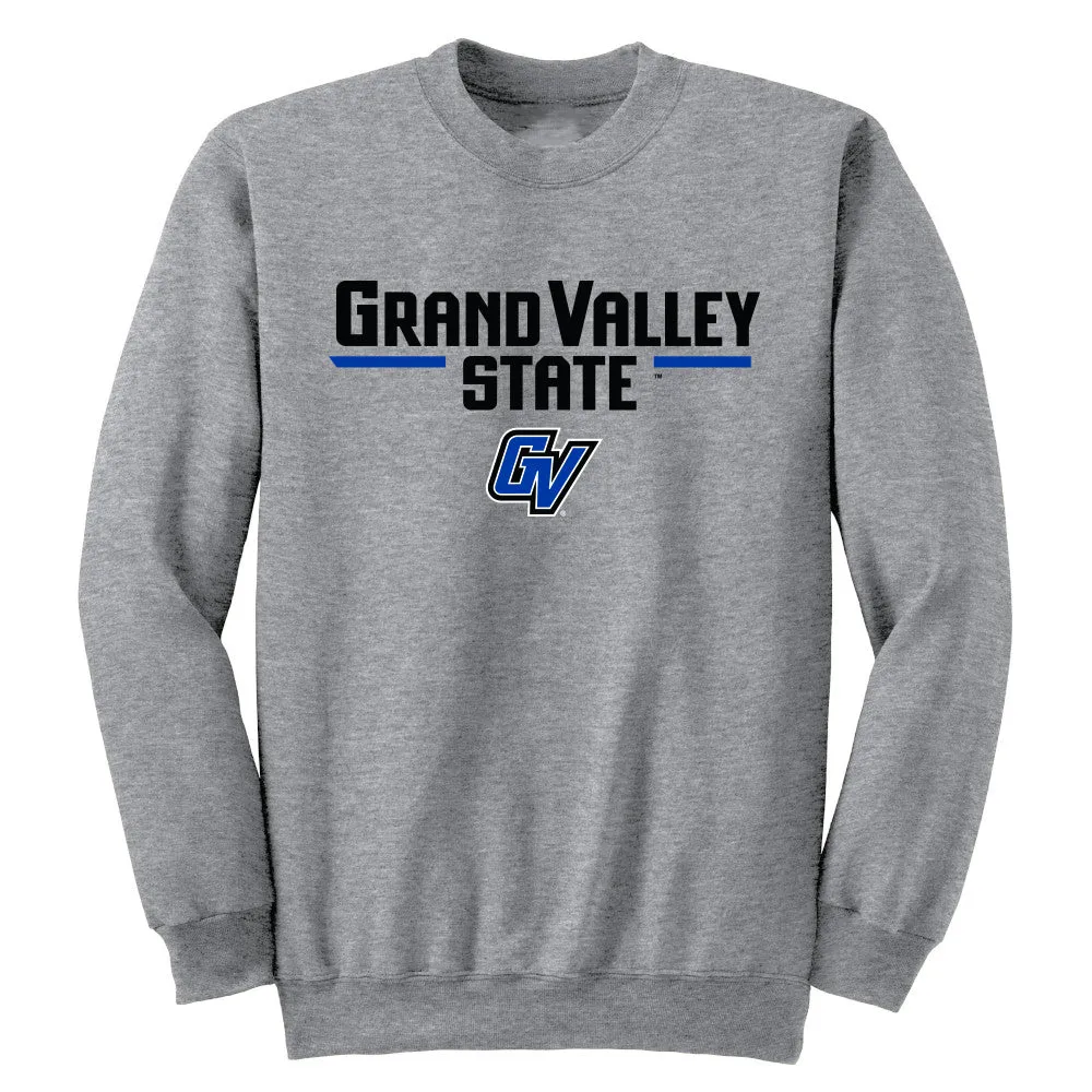 Grand Valley State University Lakers Adult Crewneck Sweatshirt Arch Text