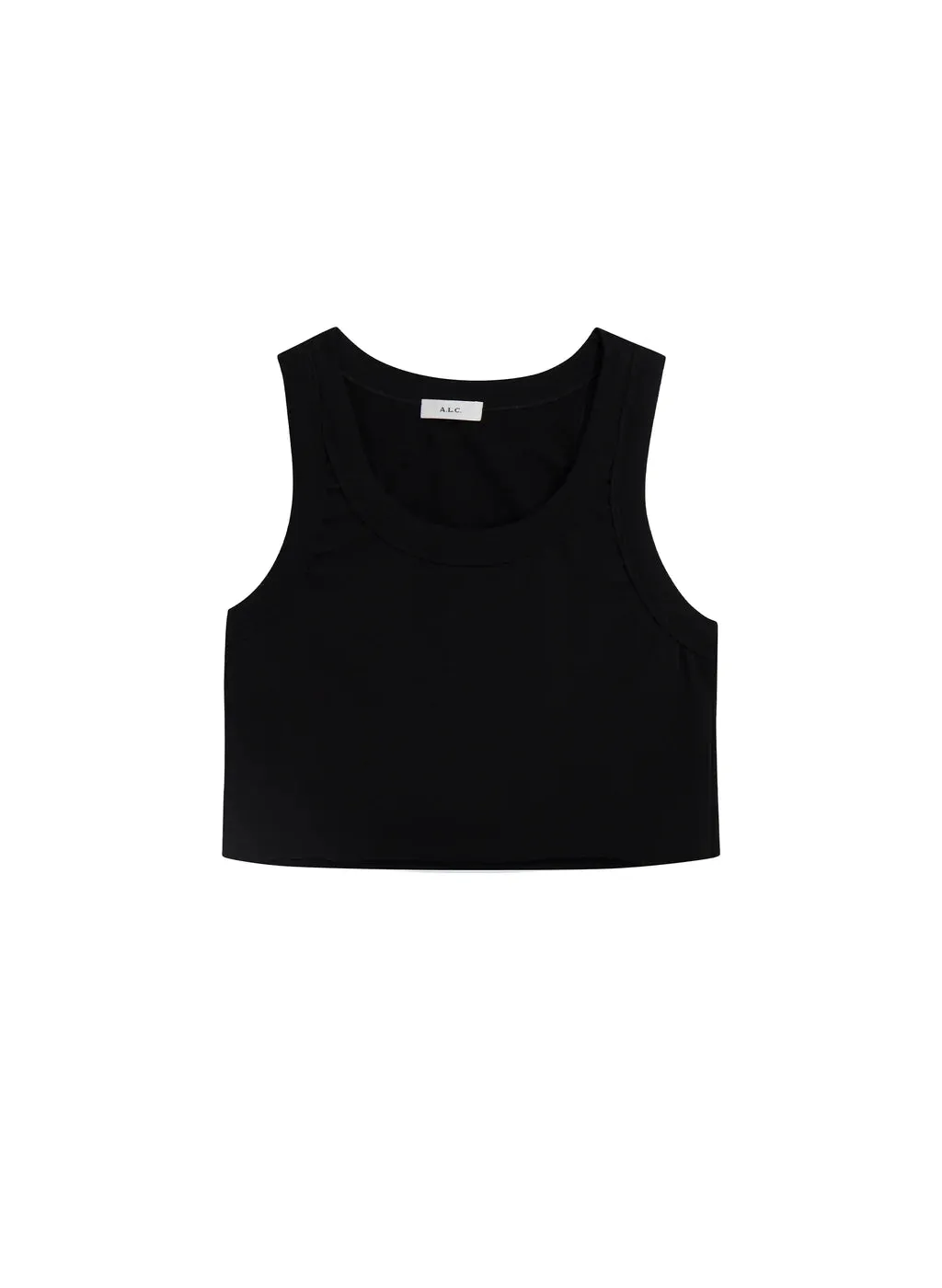 Halsey Cropped Cotton Rib Tank - Black