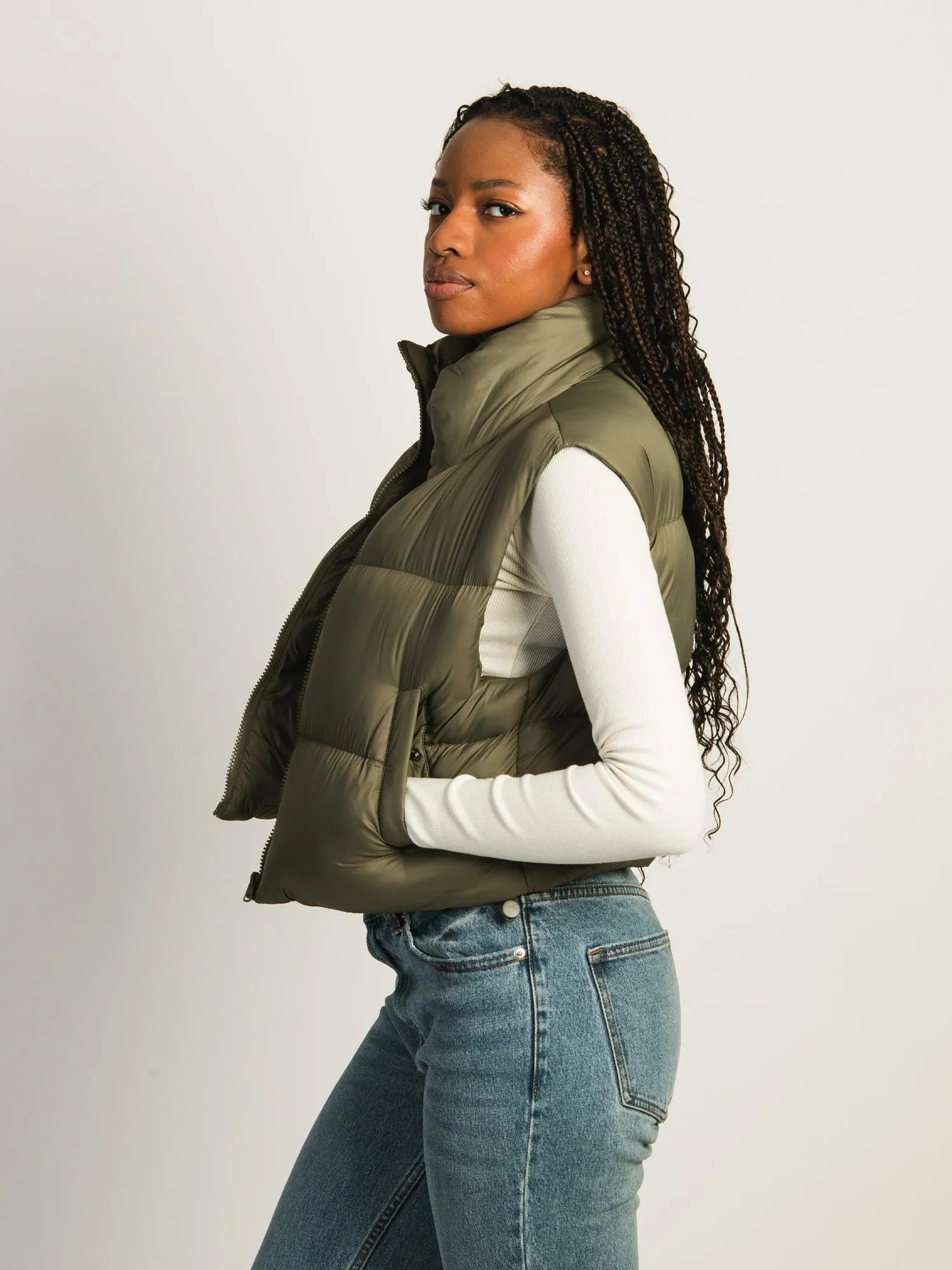 HARLOW PEGGY PUFFER VEST - ARMY