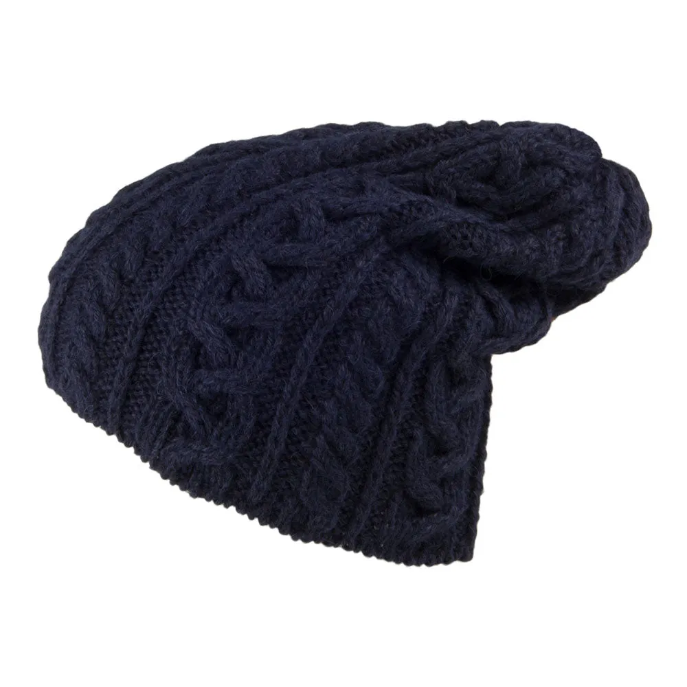 Highland 2000 Super Soft Alpaca Wool Slouch Oversized Beanie Hat - Navy Blue