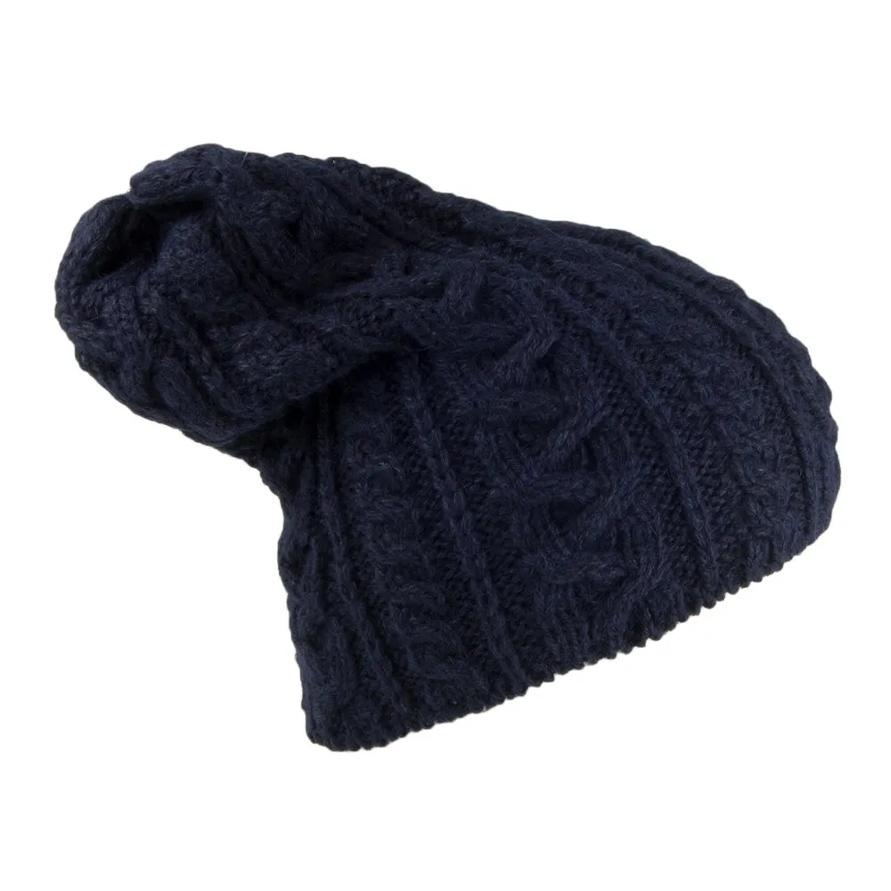 Highland 2000 Super Soft Alpaca Wool Slouch Oversized Beanie Hat - Navy Blue