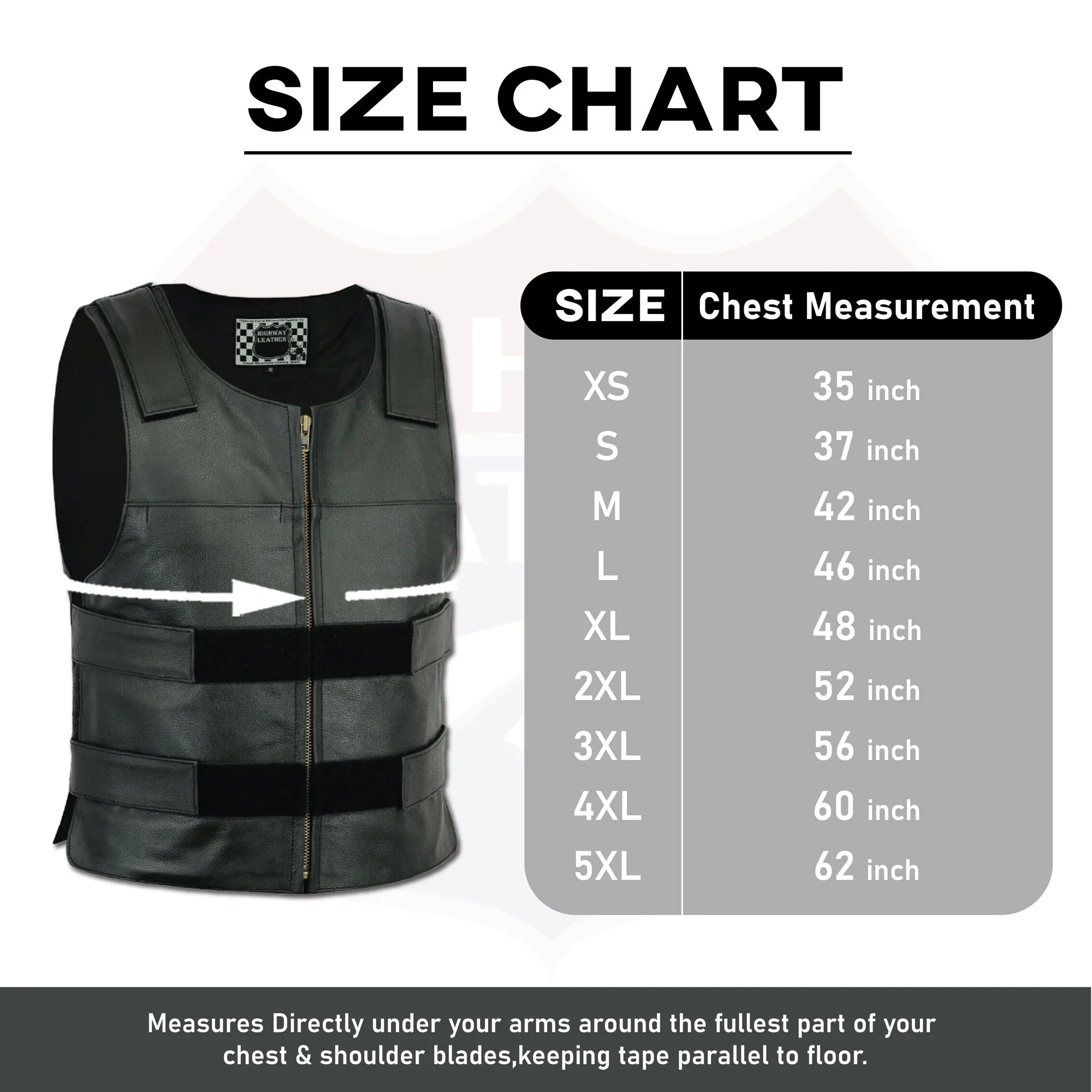 HL11643Black Men Bullet Proof style Leather Motorcycle Vest for bikers Club Tactical Vest