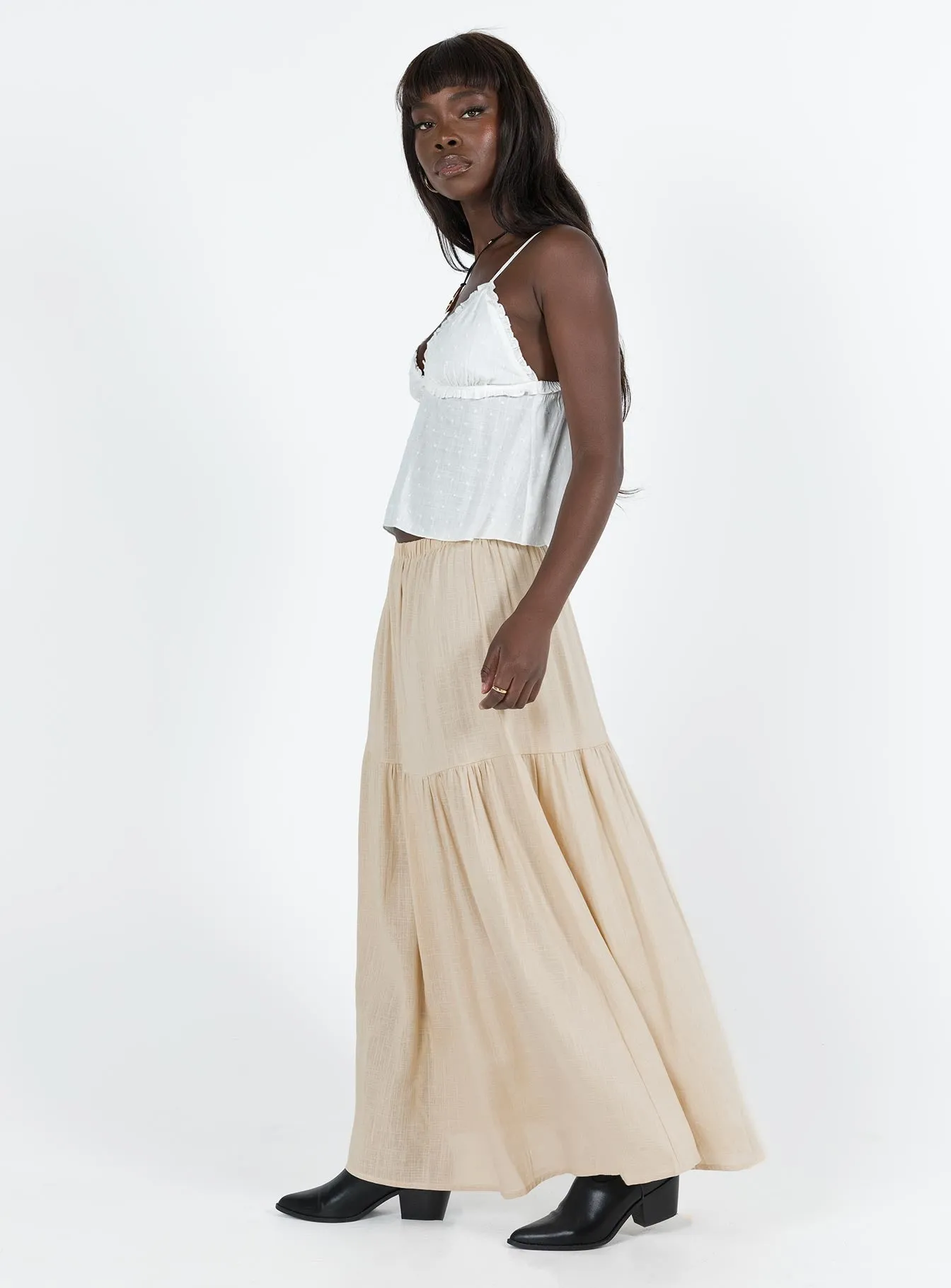 Hold Me Close Maxi Skirt Beige