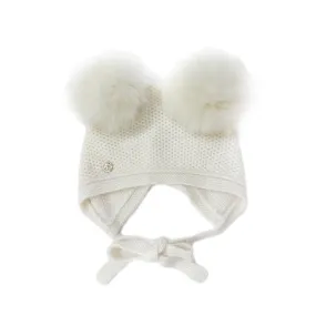 Honeycomb Cream Ivory Cashmere Bonnet