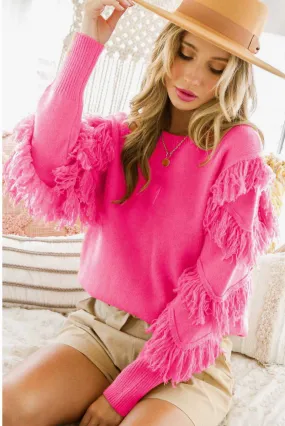 Hot Pink Mock Sweater