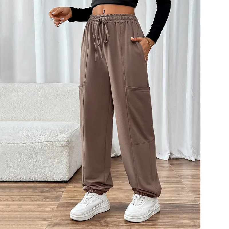 Idle Sweatpants Women's Pocket Elastic Sweatpants