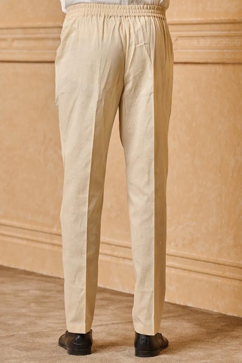 Ivory Cotton Straight Pant