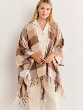 Justin Taylor Beige & Cream Plaid Wrap - Brands We Love