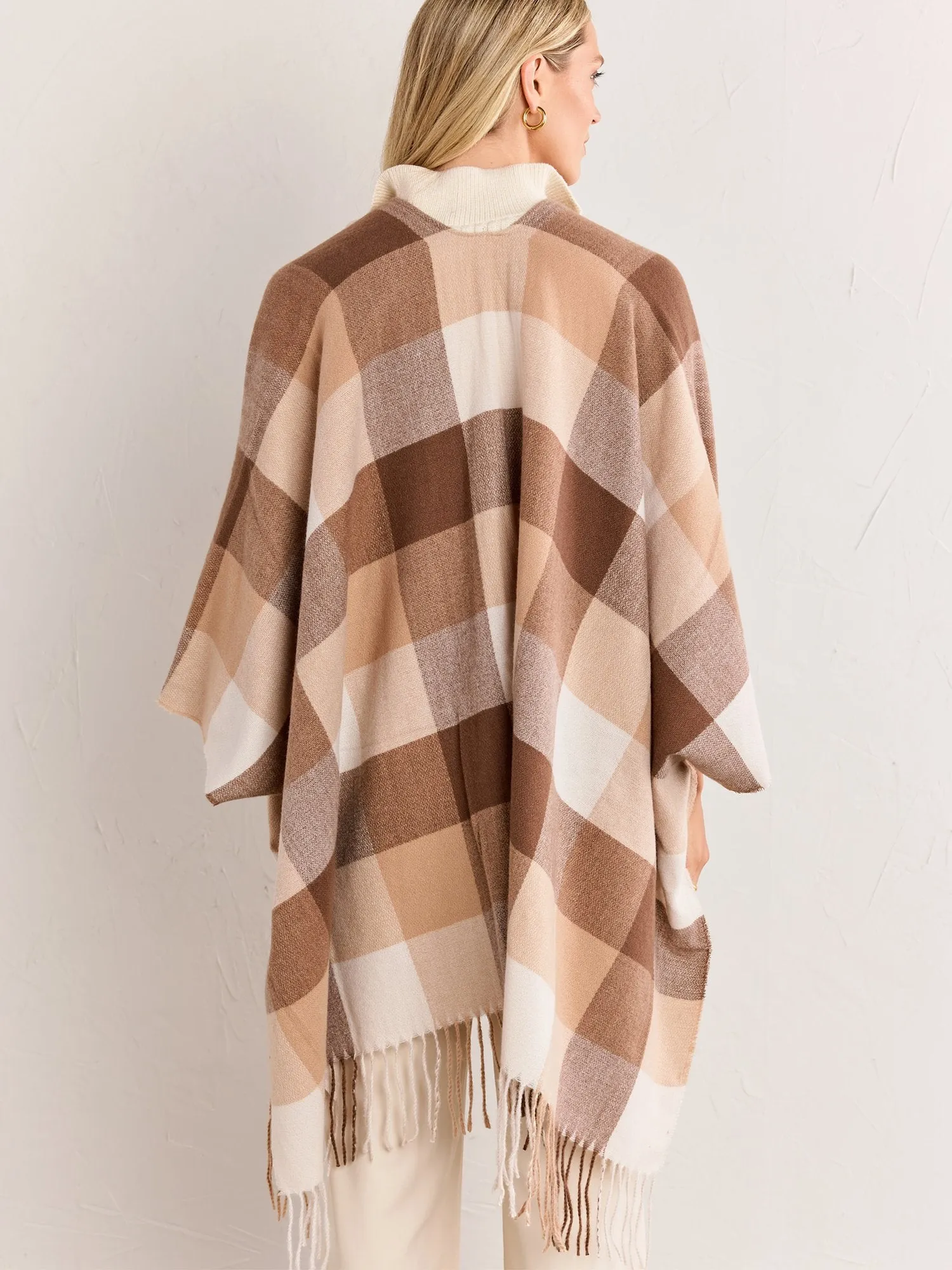 Justin Taylor Beige & Cream Plaid Wrap - Brands We Love