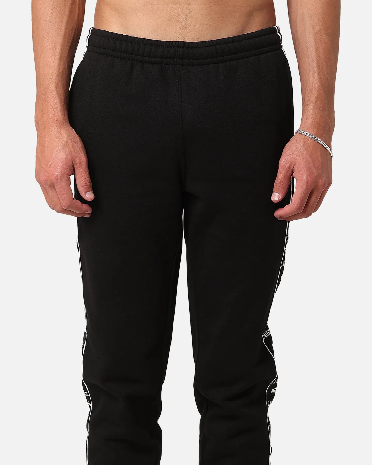 Lacoste Tape Brushed Fleece Track Pants Black