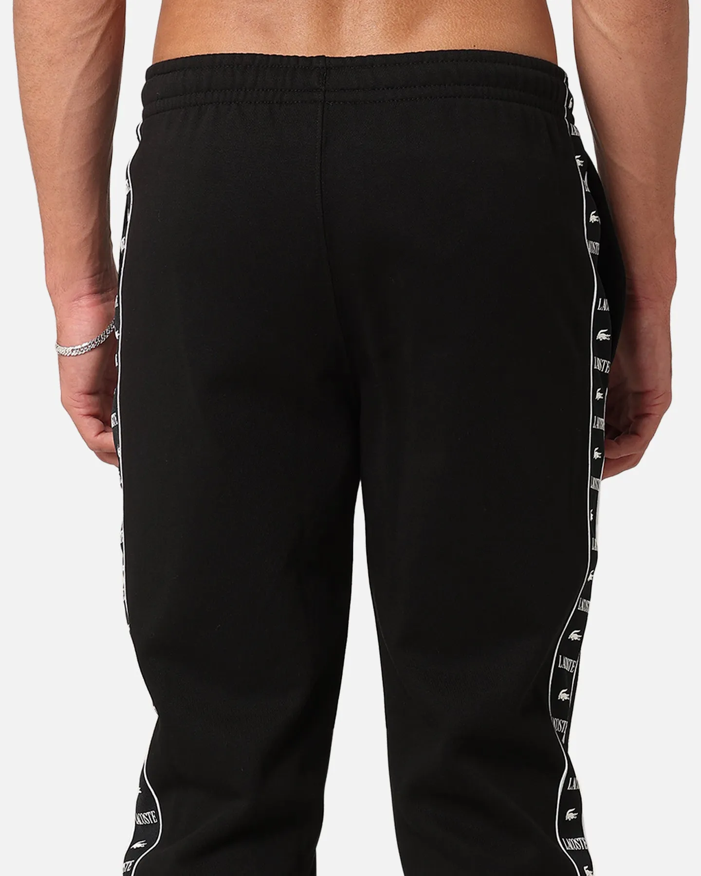 Lacoste Tape Brushed Fleece Track Pants Black