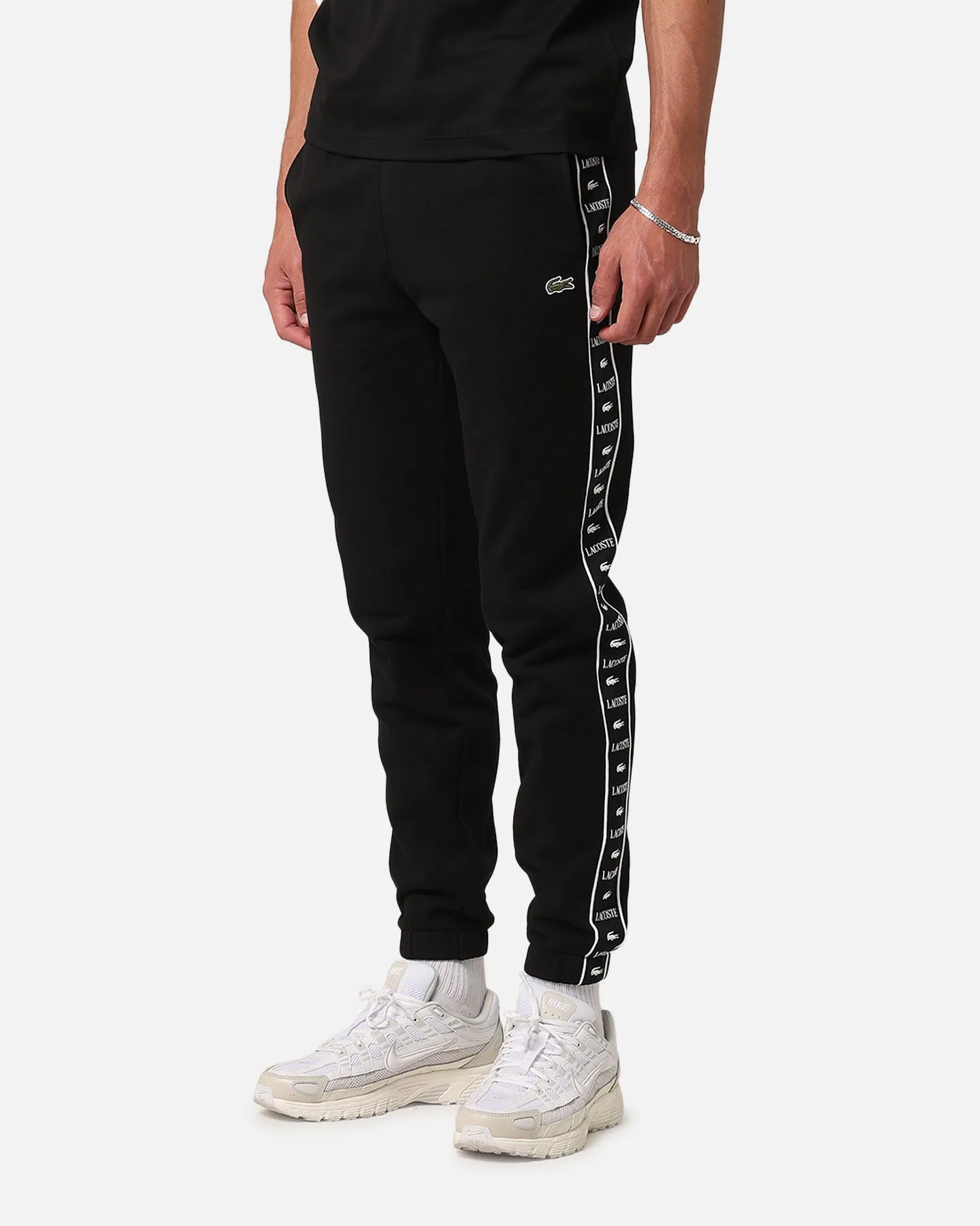 Lacoste Tape Brushed Fleece Track Pants Black