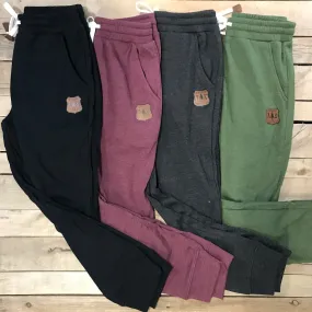 Leather Shield Patch Colored Sweatpants