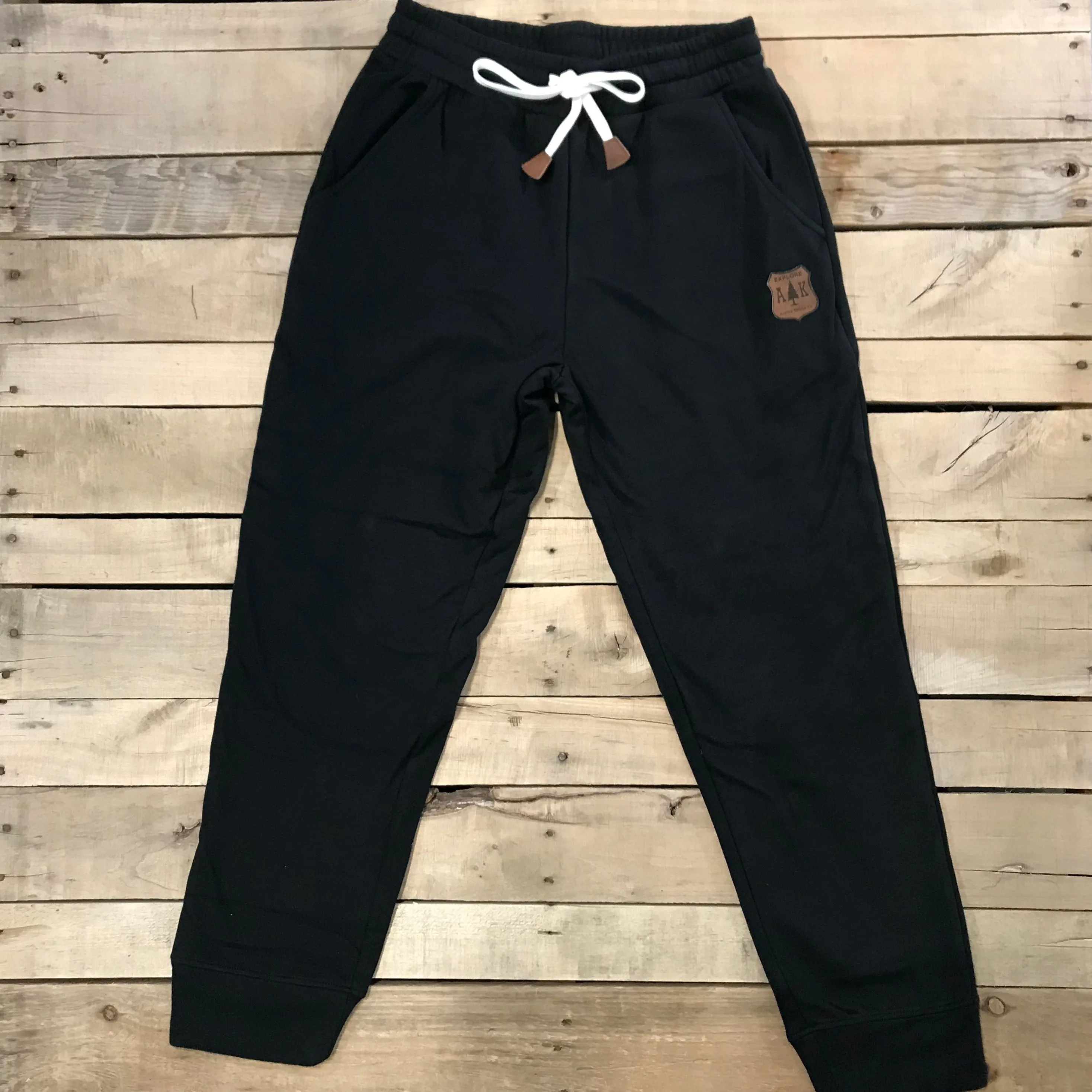 Leather Shield Patch Colored Sweatpants