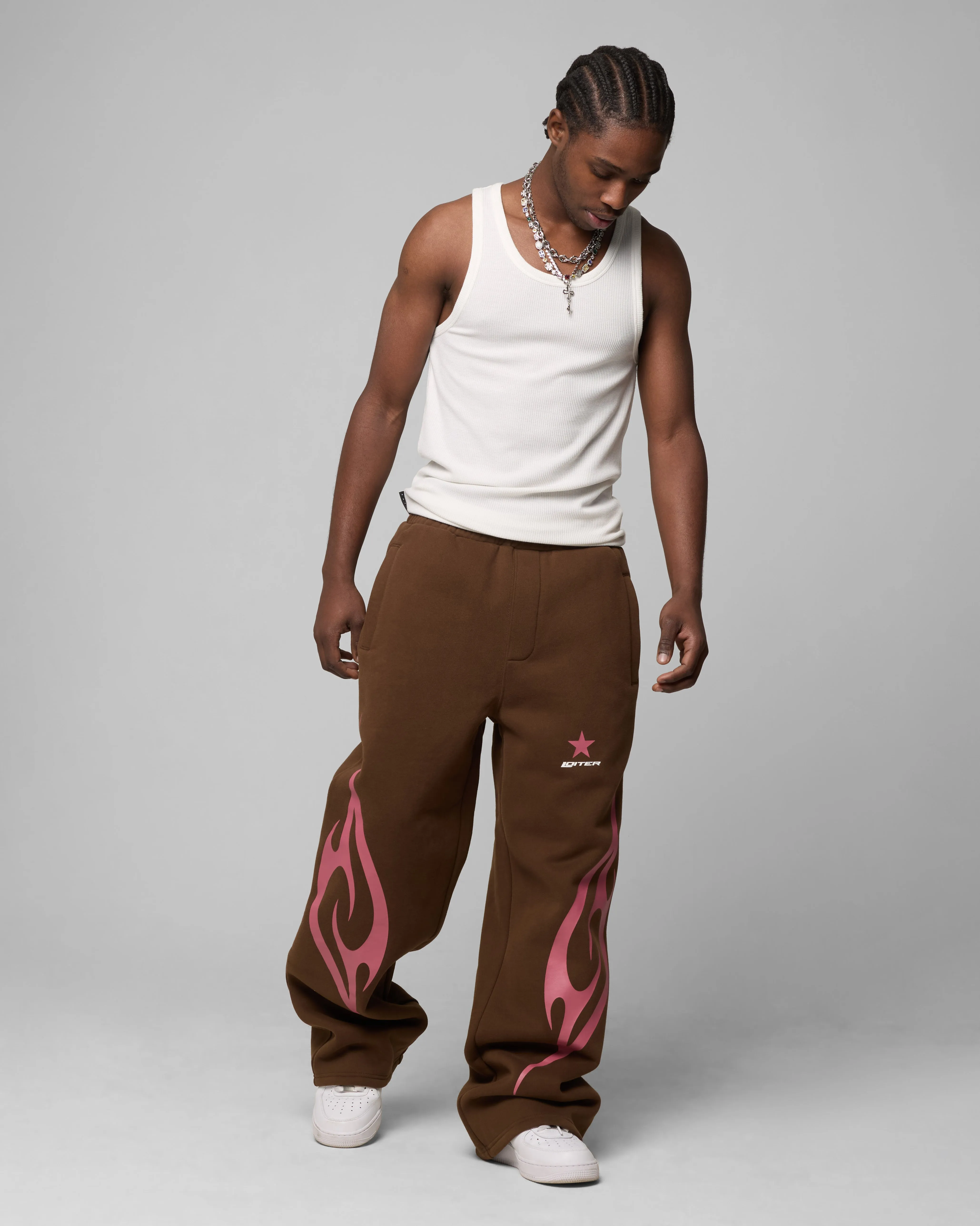 Loiter Cyber Sweat Pants Brown