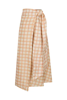 Lou Lou Wrap Around Linen Skirt / Cream and Butter Scotch