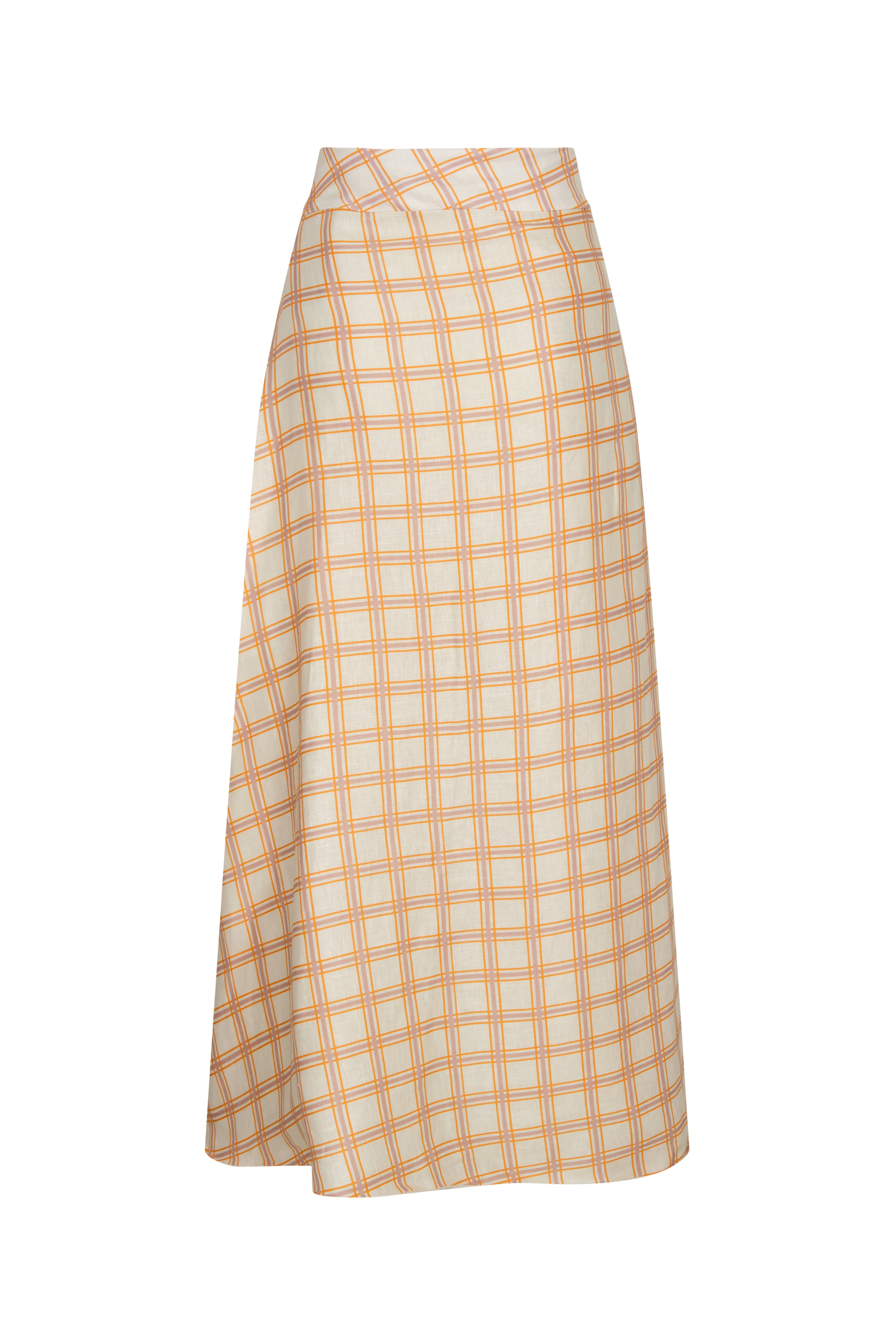 Lou Lou Wrap Around Linen Skirt / Cream and Butter Scotch