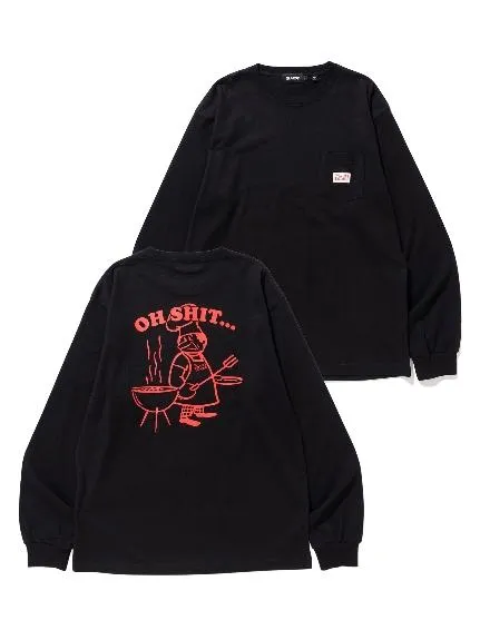 L/S POCKET TEE OH SHIT BLACK