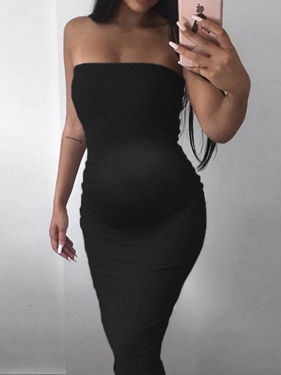 Maternity Sexy Sleeveless Wrap Bodycon Dress