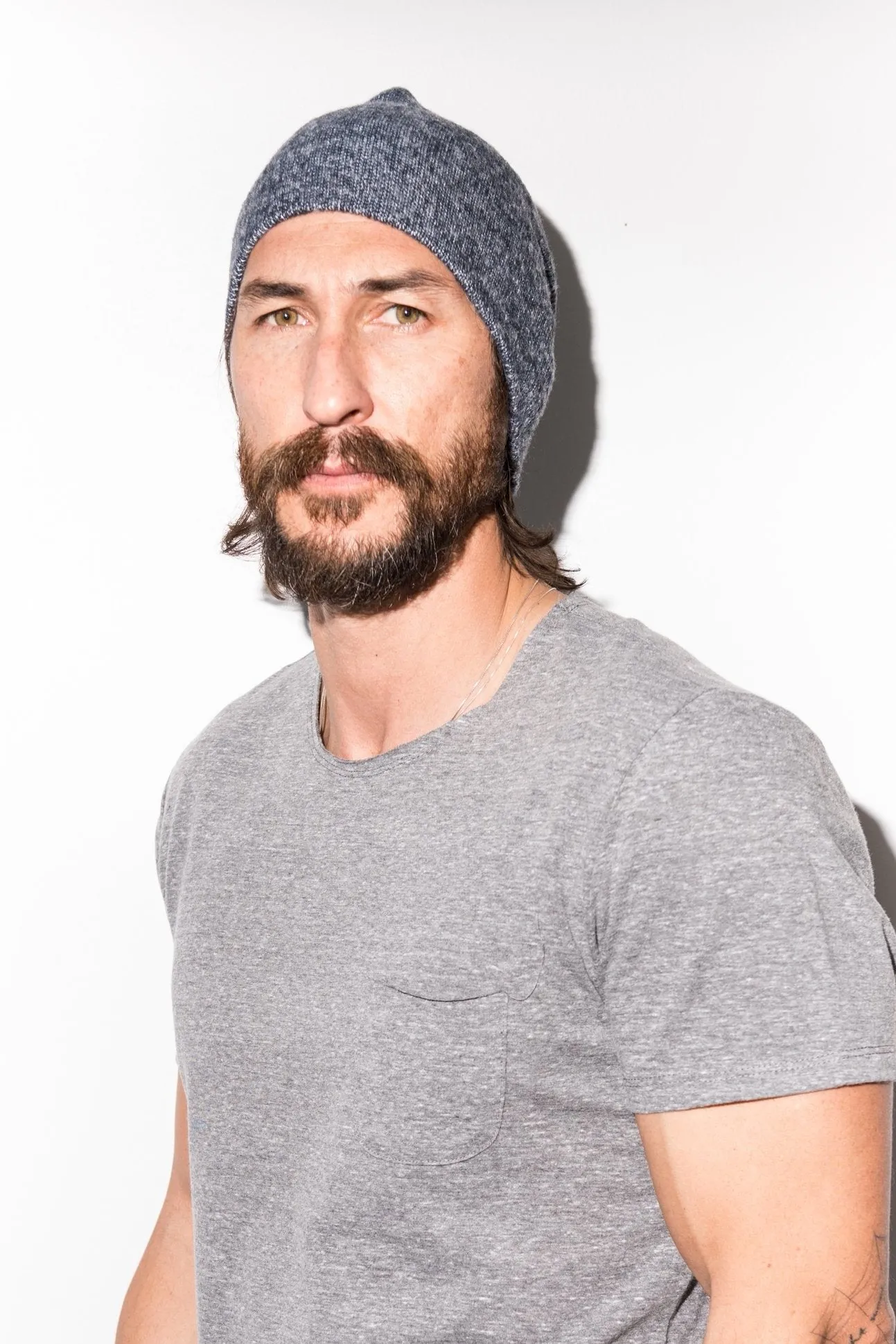 Melange Knit Beanie Cap - Long