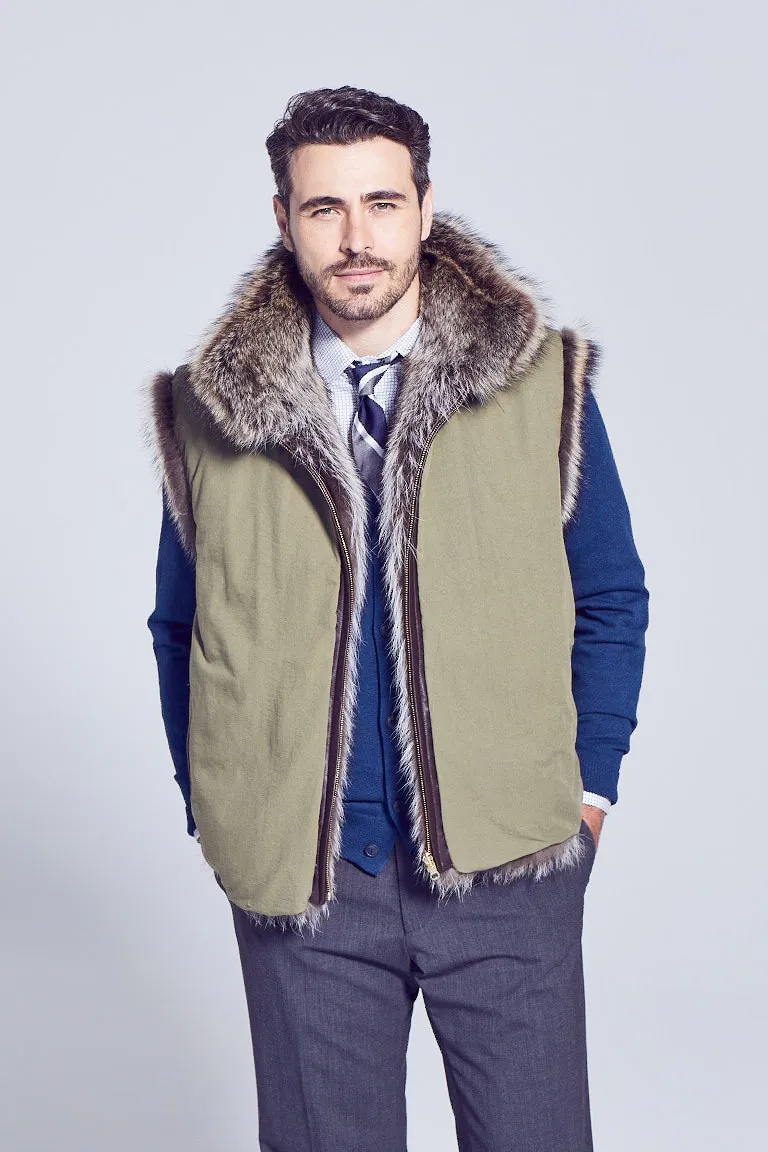 Men's Aaron Raccoon Fur Vest