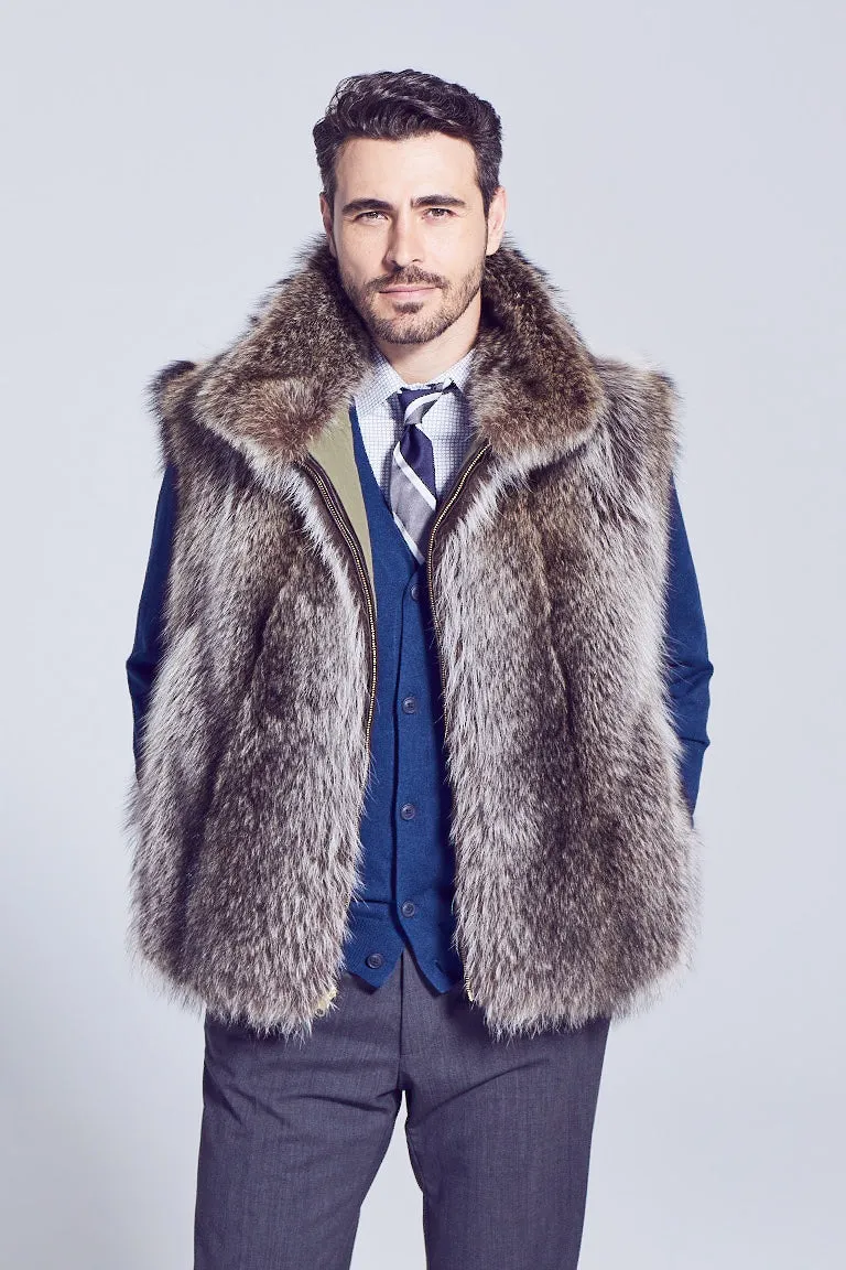 Men's Aaron Raccoon Fur Vest