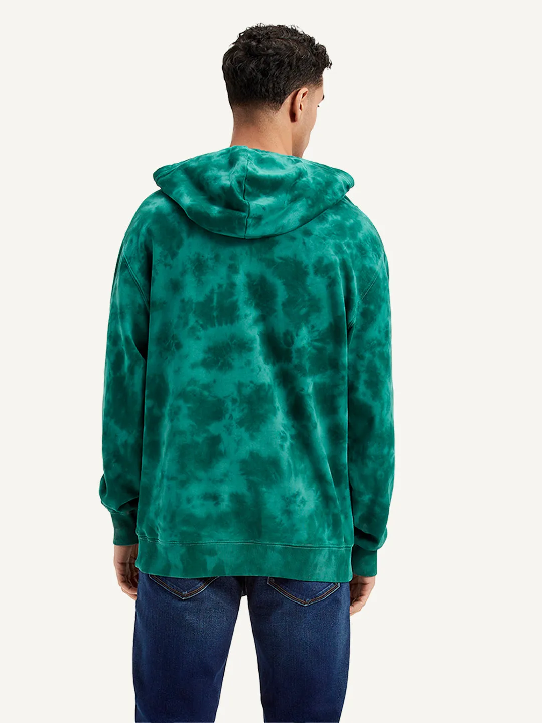 Men's Tie-Dye Teal Hooded Sweatshirt