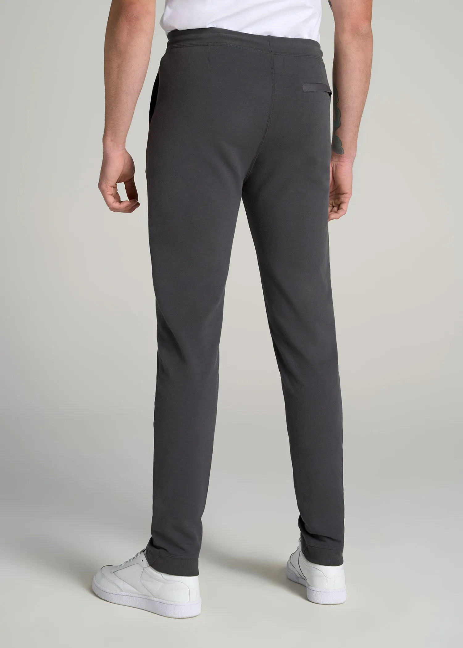 Microsanded French Terry Sweatpants for Tall Men in Iron Grey