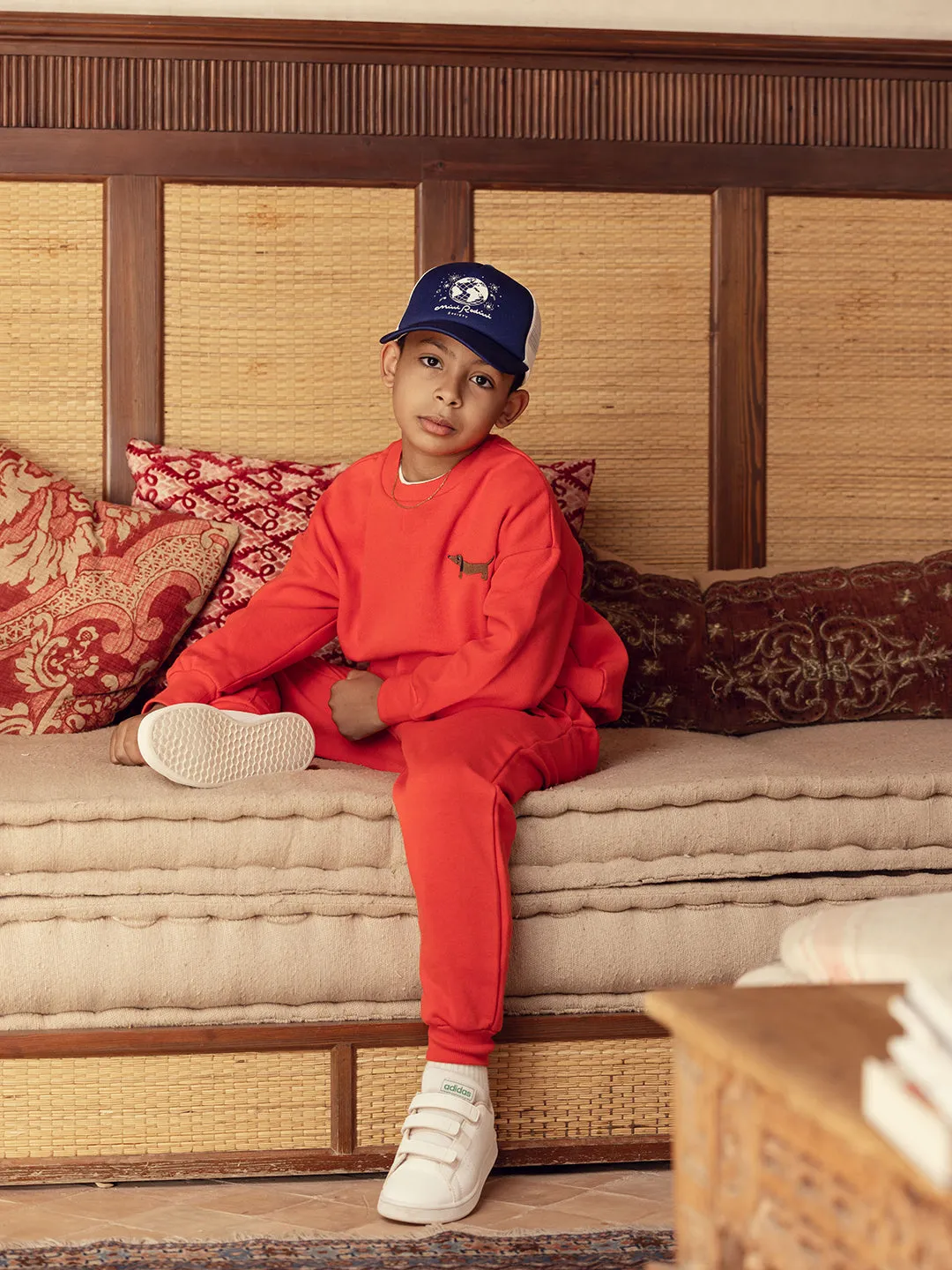 Mini Rodini | Dog emb sweatpants- Red