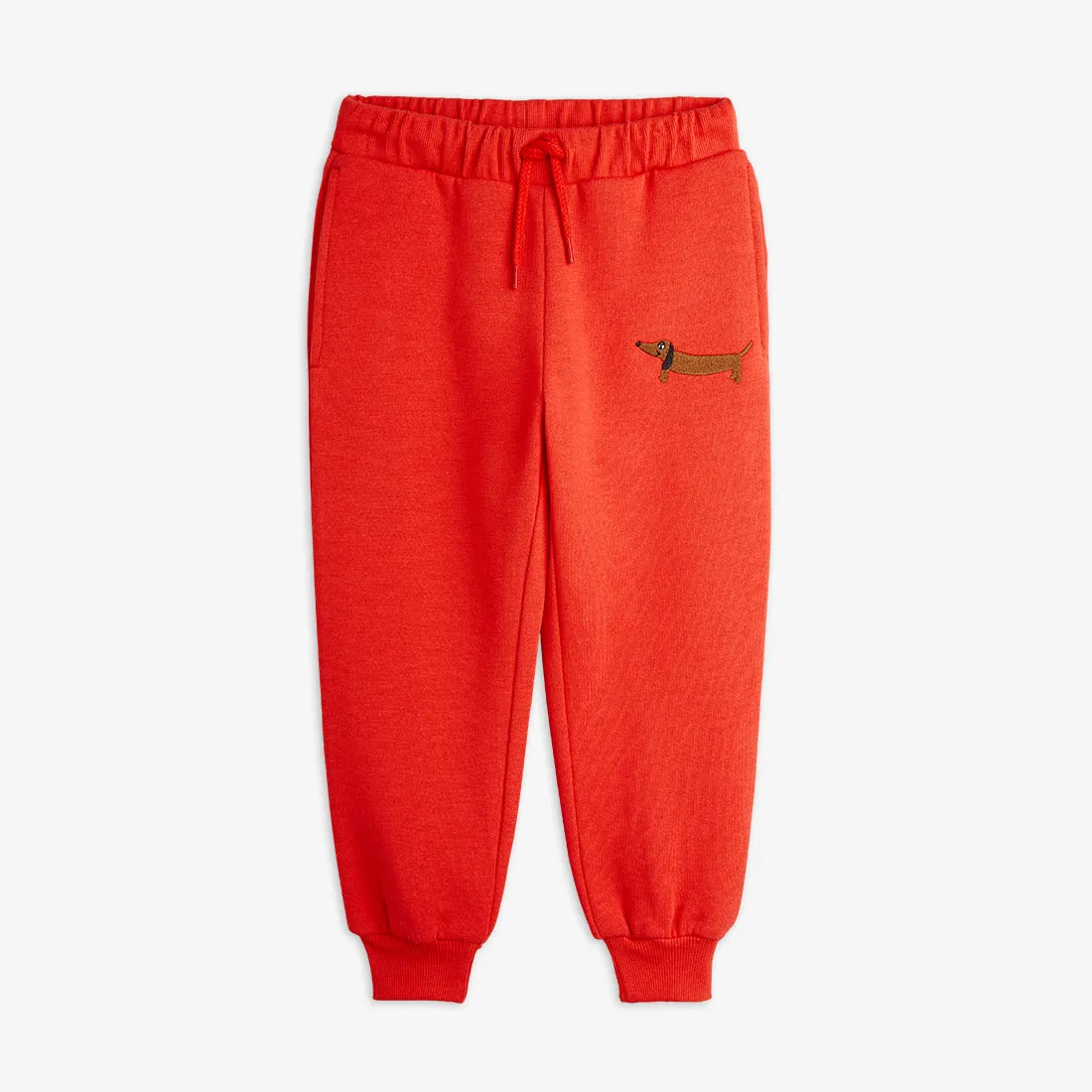 Mini Rodini | Dog emb sweatpants- Red