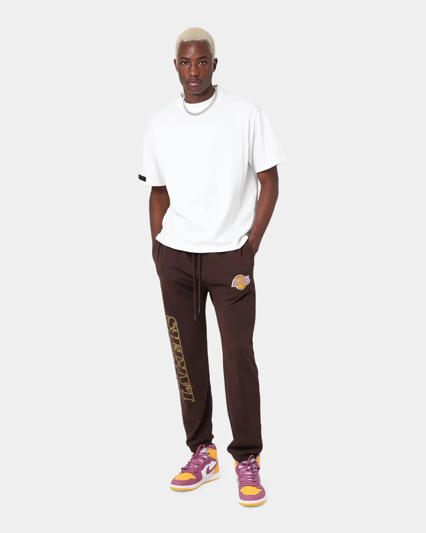 Mitchell & Ness Los Angeles Lakers Lux Brown Sweatpants Baroque Brown