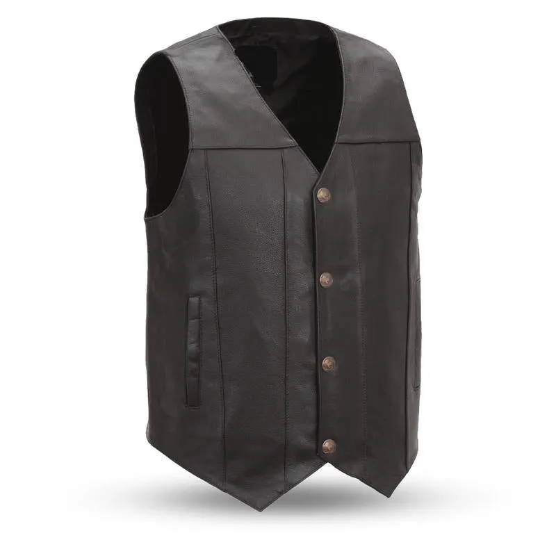 MKL - Terminator Men's Motorcycle Western Style Leather Vest