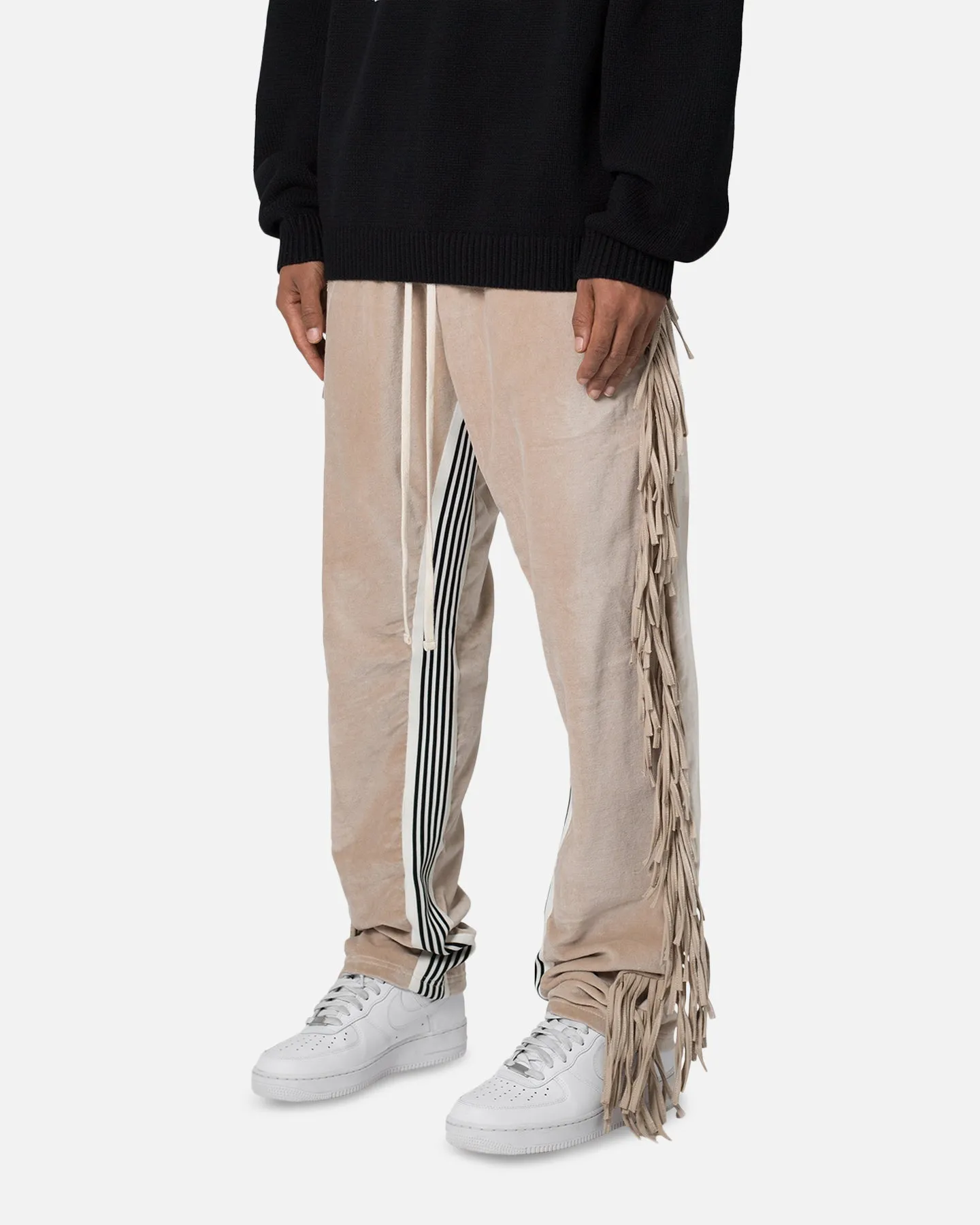 MNML Fringe Velour Sweatpants Dust