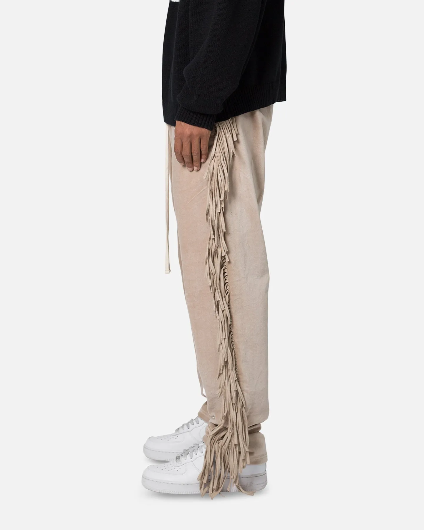 MNML Fringe Velour Sweatpants Dust