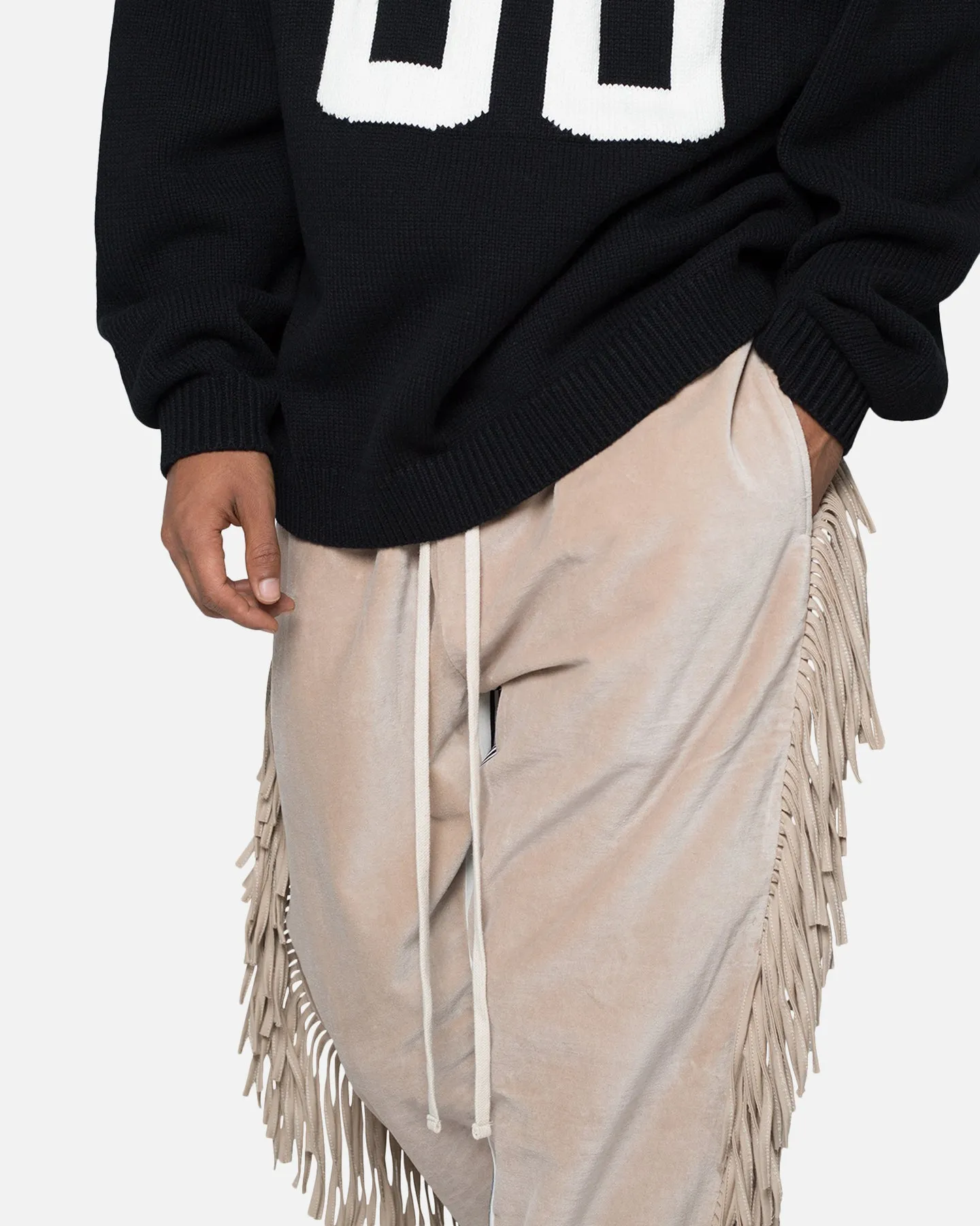 MNML Fringe Velour Sweatpants Dust