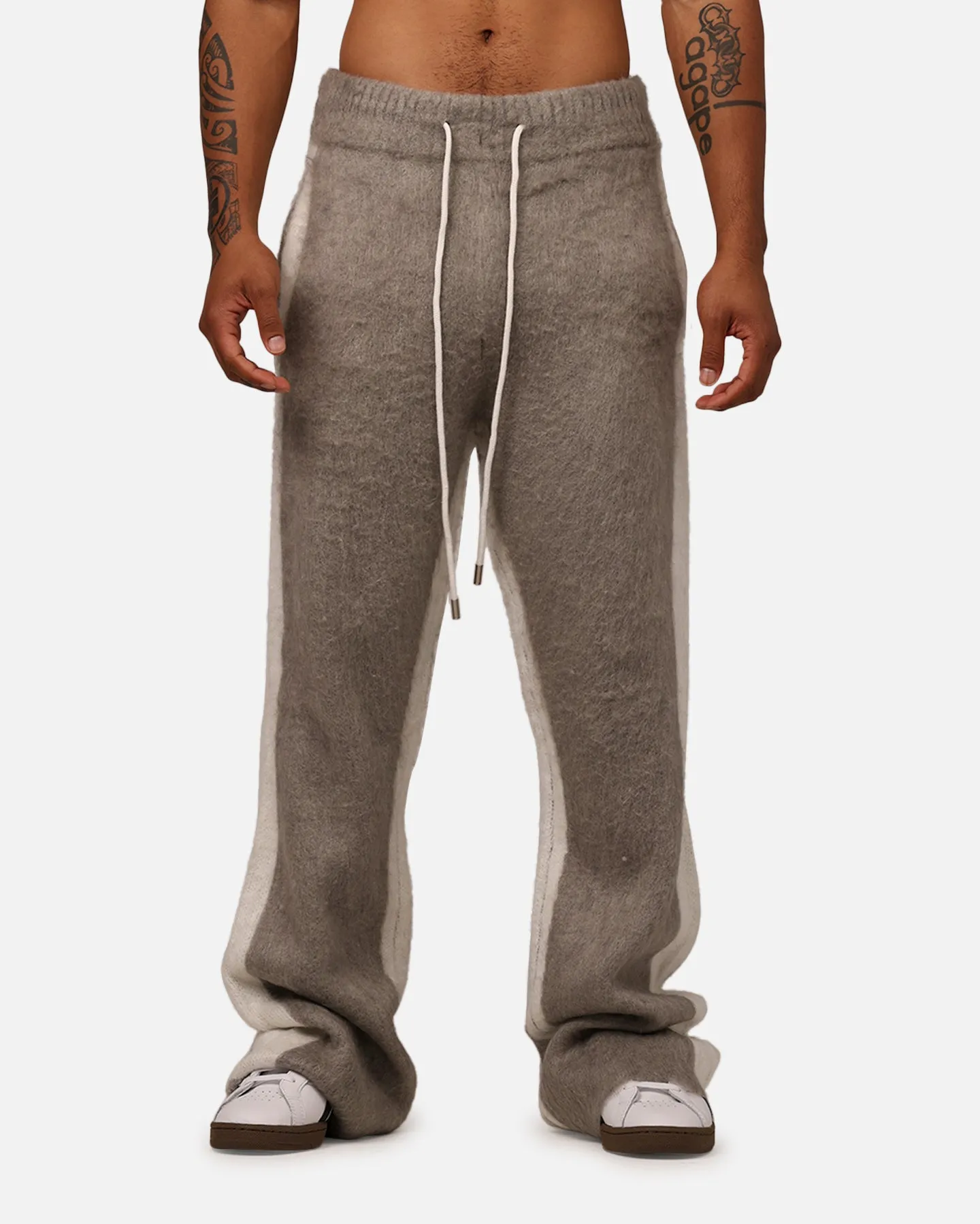 MNML Fuzzy Stripe Sweatpants Grey