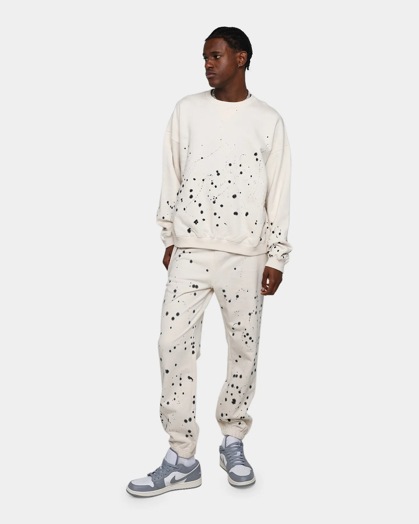 MNML Ink Spill Sweatpants Off White